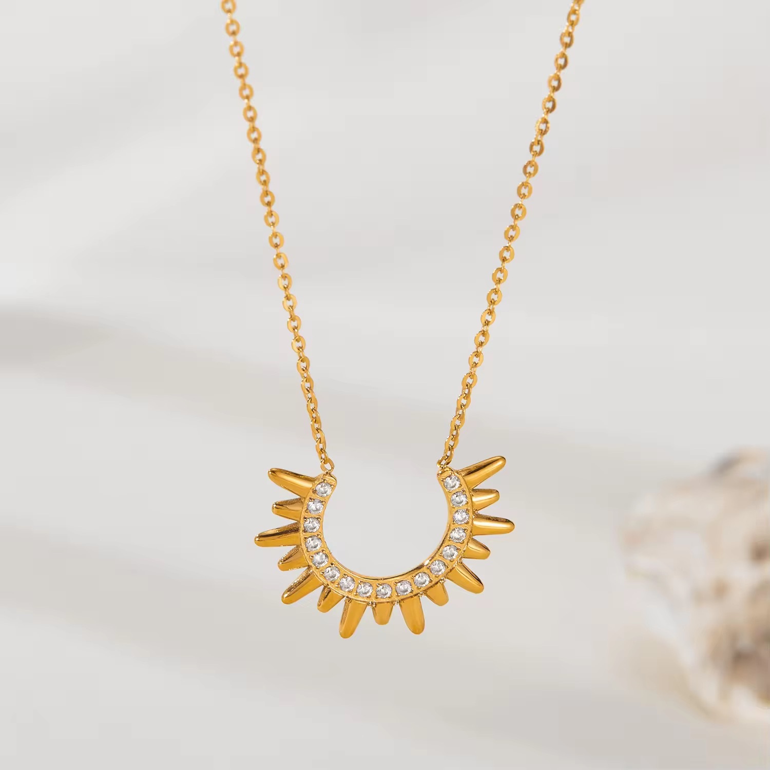 Sunburst Charm Radiant Rise Necklace - additional view