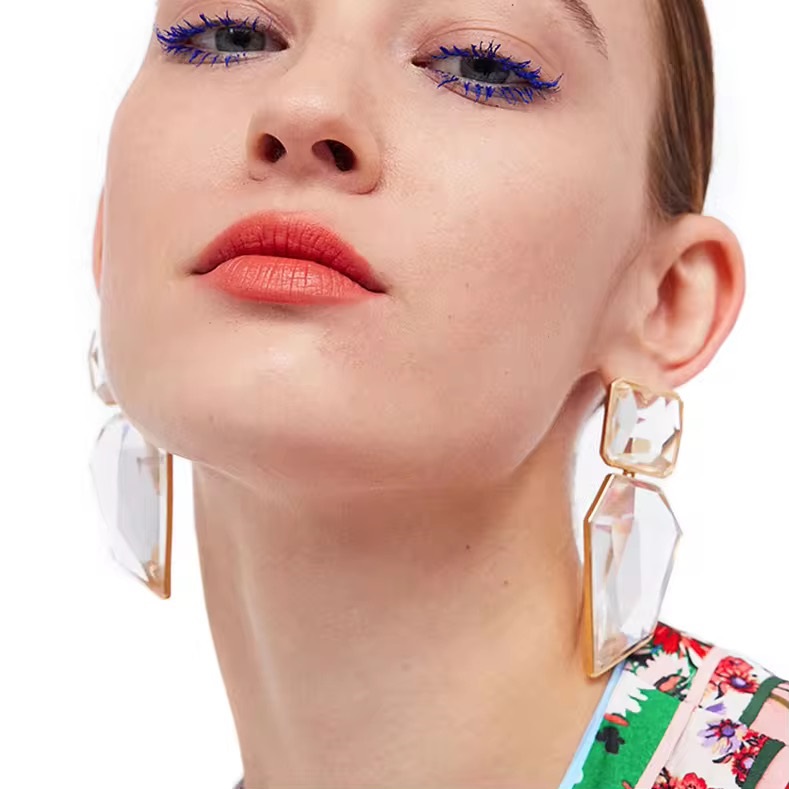 Classic Geometric Resin Drop Earrings - additional view