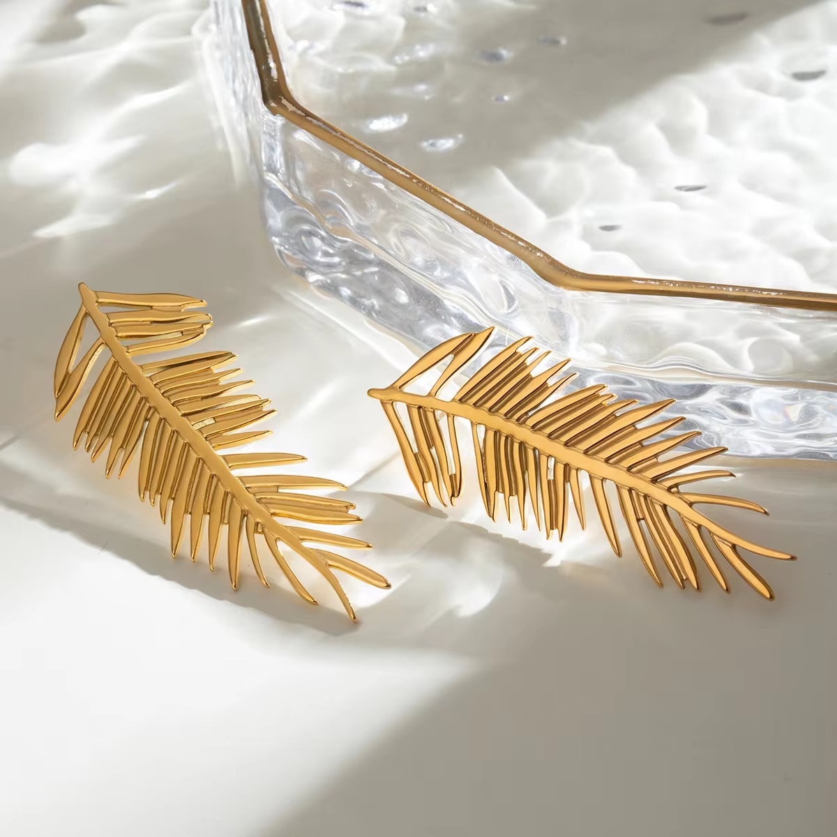 Nature's Harmony European Leaf Pair Earrings