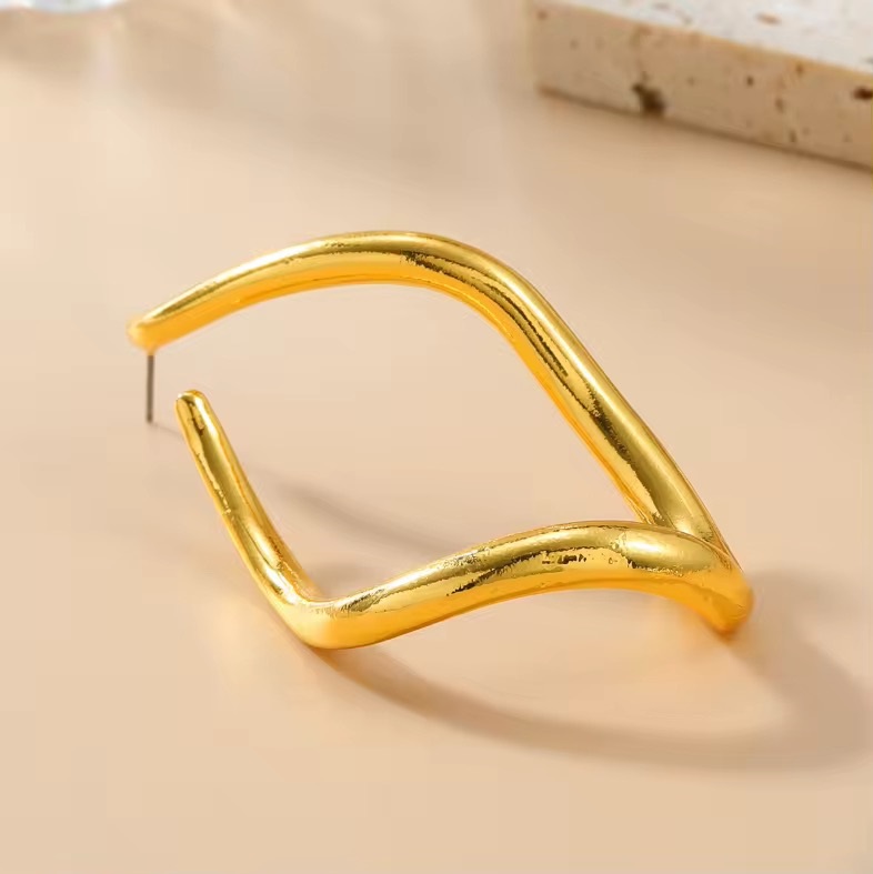 Unique ZA Metal Twisted Earrings – Minimalist Party Earrings